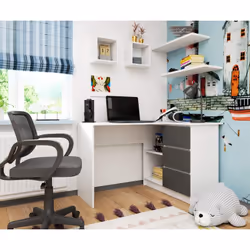 AKORD Furniture Factory IP0P3SBIASZAB16P bureau d'ordinateur Blanc - Vue supplémentaire 5