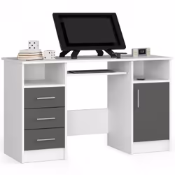 AKORD Furniture Factory IP0PANABIASZA, Droit, Forme rectangulaire, Mat, Blanc, 3 tiroir(s), 520 mm