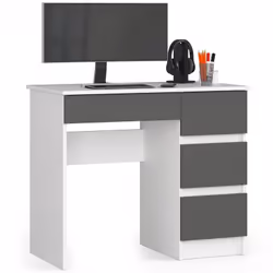 AKORD Furniture Factory IP0PBIUBIASZAPRA7, Droit, Forme rectangulaire, Mat, Blanc, 4 tiroir(s), 500 mm