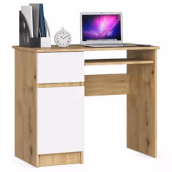 AKORD Furniture Factory IP0PBIUABIPIKSLEW, Droit, Forme rectangulaire, Mat, Blanc, Couleur chêne, 1 tiroir(s), 500 mm