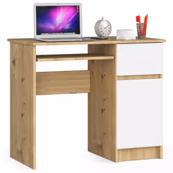 AKORD Furniture Factory IP0PBIUABIPIKSPRA, Droit, Forme rectangulaire, Mat, Blanc, Couleur chêne, 1 tiroir(s), 500 mm