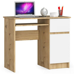 AKORD Furniture Factory IP0PBIUABIPIKSPRA bureau d'ordinateur Blanc, Couleur chêne