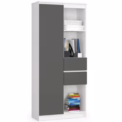 AKORD Furniture Factory RP0PREGR15BIASZA, Blanc, 7 étagères, Mat, 16 mm, 350 mm, 800 mm