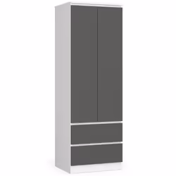 AKORD Furniture Factory SP0PSYSBIASZA001, Blanc, Armoire, 1 étagères, 2 portes(s), Mat, Porte à charnière