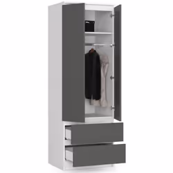 AKORD Furniture Factory SP0PSYSBIASZA001 placard et armoire de chambre à coucher 1 étagères 2 portes(s) Blanc