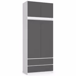 AKORD Furniture Factory SP0PSYSBIASZANADK, Blanc, Armoire, 6 étagères, 2 portes(s), Mat, Porte à charnière