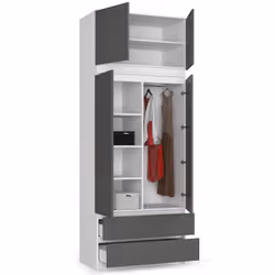 AKORD Furniture Factory SP0PSYSBIASZANADK placard et armoire de chambre à coucher 6 étagères 2 portes(s) Blanc