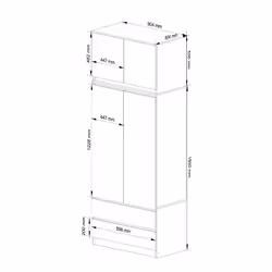 AKORD Furniture Factory SP0PSYSBIASZANADK placard et armoire de chambre à coucher 6 étagères 2 portes(s) Blanc