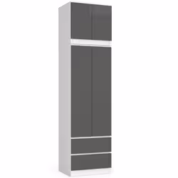 AKORD Furniture Factory SZCLPS60NADBIASZA, Blanc, Armoire, 3 étagères, 2 portes(s), Mat, Porte à charnière