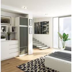 AKORD Furniture Factory SZCLPS60NADBIASZA placard et armoire de chambre à coucher 3 étagères 2 portes(s) Blanc - Vue supplémentaire 4