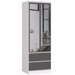 AKORD Furniture Factory SP0PSYSBIASZALUSTR001, Blanc, Armoire, 1 étagères, 2 portes(s), Mat, Porte à charnière