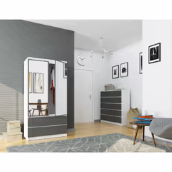 AKORD Furniture Factory SP0PSYSBIASZALUST placard et armoire de chambre à coucher 4 étagères 2 portes(s) Blanc - Vue supplémentaire 5