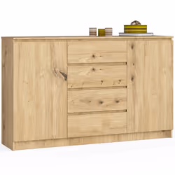 AKORD Furniture Factory OP0LK-1ART007, Chêne, 4 tiroir(s), Mat, 4 étagères, 2 portes(s), 16 mm