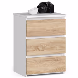 AKORD Furniture Factory OP0LCL340BIASON001, Blanc, Chêne, 3 tiroir(s), Mat, 16 mm, 31 cm, 350 mm