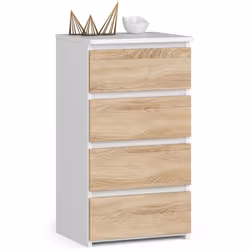 AKORD Furniture Factory OP0LCL4BIASON001, Blanc, Chêne, 4 tiroir(s), Mat, 16 mm, 31 cm, 350 mm