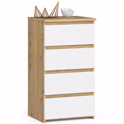 AKORD Furniture Factory OP0LCL4ARTBIA001, Blanc, Chêne, 4 tiroir(s), Mat, 16 mm, 31 cm, 350 mm