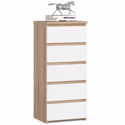 AKORD Furniture Factory OP0LCL5SONBIA001, Blanc, Chêne, 5 tiroir(s), Mat, 16 mm, 31 cm, 350 mm