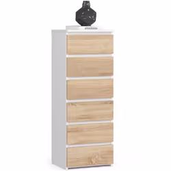 AKORD Furniture Factory OP0LCL6BIASON001, Blanc, Chêne, 6 tiroir(s), Mat, 16 mm, 31 cm, 350 mm