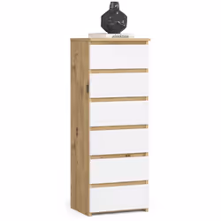 AKORD Furniture Factory OP0LCL6ARTBIA001, Blanc, Chêne, 6 tiroir(s), Mat, 16 mm, 31 cm, 350 mm
