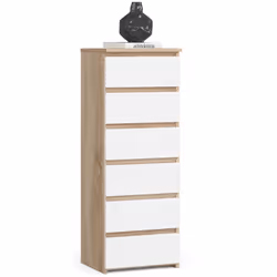 AKORD Furniture Factory OP0LCL6SONBIA001, Blanc, Chêne, 6 tiroir(s), Mat, 16 mm, 31 cm, 350 mm