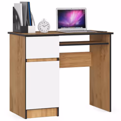 AKORD Furniture Factory IP0PBIUCRAFTBIAPIKSLEW, Droit, Forme rectangulaire, Mat, Blanc, Couleur chêne, 1 tiroir(s), 500 mm