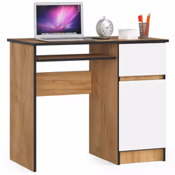 AKORD Furniture Factory IP0PBIUCRAFTBIAPIKSPRA, Droit, Forme rectangulaire, Mat, Blanc, Couleur chêne, 1 tiroir(s), 500 mm