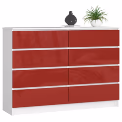 AKORD Furniture Factory OP0LK-1.002CZE, Blanc, Rouge, 8 tiroir(s), Brillant, 16 mm, 60 cm, 400 mm
