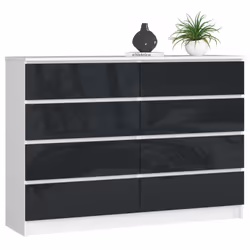AKORD Furniture Factory OP0LK-1.002GRA, Blanc, 8 tiroir(s), Brillant, 16 mm, 60 cm, 400 mm