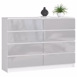 AKORD Furniture Factory OP0LK-1.002MET, Blanc, 8 tiroir(s), Brillant, 16 mm, 60 cm, 400 mm