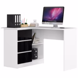 AKORD Furniture Factory IP0P3SPOLCZA0028, Droit, Forme rectangulaire, Brillant, Noir, Blanc, 3 tiroir(s), 850 mm