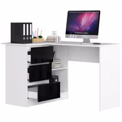 AKORD Furniture Factory IP0P3SPOLCZA0028 bureau d'ordinateur Noir, Blanc