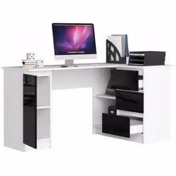 AKORD Furniture Factory IP0PBIUPOLCZA004 bureau d'ordinateur Noir, Blanc