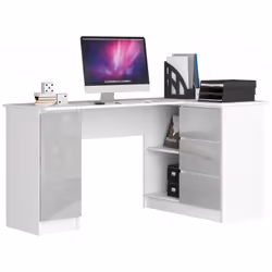 AKORD Furniture Factory IP0PBIUPOLMET004, Coin, Brillant, Blanc, 3 tiroir(s), 850 mm, 1550 mm