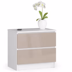 AKORD Furniture Factory OP0PK-6BIACAP001, Blanc, 2 tiroir(s), Brillant, 16 mm, 51 cm, 400 mm