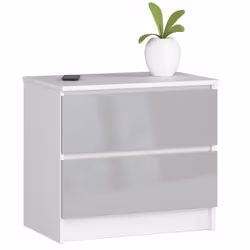 AKORD Furniture Factory OP0PK-6BIAMET001, Blanc, 2 tiroir(s), Brillant, 16 mm, 51 cm, 400 mm