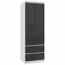 AKORD Furniture Factory SP0PSYSBIAGRA005, Blanc, Armoire, 1 étagères, 2 portes(s), Brillant, Porte à charnière