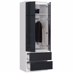 AKORD Furniture Factory SP0PSYSBIAGRA005 placard et armoire de chambre à coucher 1 étagères 2 portes(s) Blanc