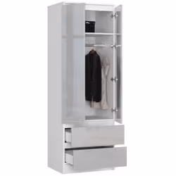 AKORD Furniture Factory SP0PSYSBIAMET005 placard et armoire de chambre à coucher 1 étagères 2 portes(s) Blanc