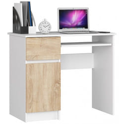 AKORD Furniture Factory IP0PBIUBIASONPIKSLEW bureau d'ordinateur Blanc, Couleur chêne