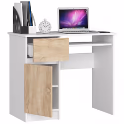 AKORD Furniture Factory IP0PBIUBIASONPIKSLEW bureau d'ordinateur Blanc, Couleur chêne