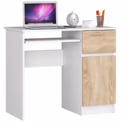 AKORD Furniture Factory IP0PBIUBIASONPIKSPR, Droit, Forme rectangulaire, Mat, Blanc, Couleur chêne, 1 tiroir(s), 500 mm