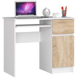 AKORD Furniture Factory IP0PBIUBIASONPIKSPR bureau d'ordinateur Blanc, Couleur chêne