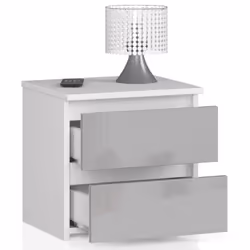 AKORD Furniture Factory OP0LCL2POLMET Table de nuit et table de chevet 2 tiroir(s)