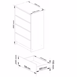 AKORD Furniture Factory OP0LK-6.CZERW Commode