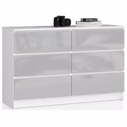 AKORD Furniture Factory OP0LK-MET, Blanc, 6 tiroir(s), Brillant, 16 mm, 51 cm, 400 mm