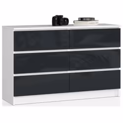 AKORD Furniture Factory OP0LK-GRAF, Blanc, 6 tiroir(s), Brillant, 16 mm, 51 cm, 400 mm