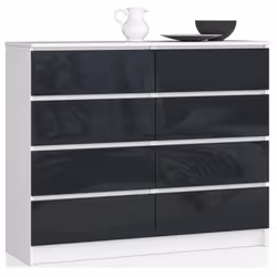 AKORD Furniture Factory OP0LK-1GRAFIT, Blanc, 8 tiroir(s), Brillant, 16 mm, 51 cm, 400 mm