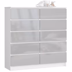 AKORD Furniture Factory OP0LK-1POLMET, Blanc, 10 tiroir(s), Brillant, 16 mm, 51 cm, 400 mm