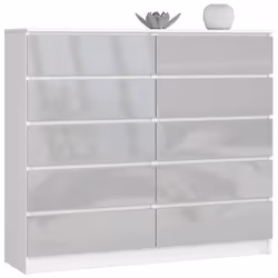 AKORD Furniture Factory OP0LK-1POLMETAL, Blanc, 10 tiroir(s), Brillant, 16 mm, 60 cm, 400 mm