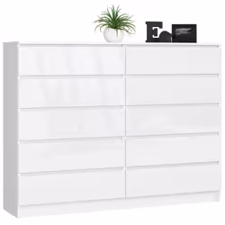 AKORD Furniture Factory OP0LK-1BIAPOL012, Blanc, 10 tiroir(s), Brillant, 16 mm, 71 cm, 400 mm